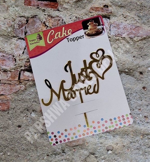 ACRYLIC TOPPER N - 39, 4.5 INCHES, Just Married
