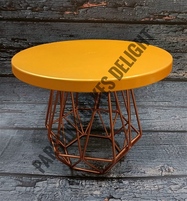 GEOMETRIC CAKE STAND - TOP COLOUR GOLD, PLATE SIZE 12 INCH
