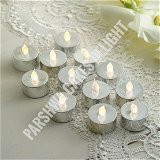 Electrical Candles Diya LED Tealight - 12 PCS PACK, Gold & Silver Plastic Candle