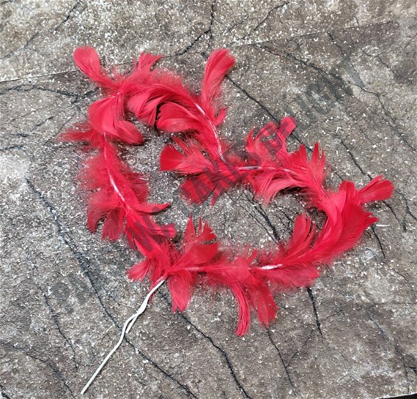 HEART FEATHER  - Red, 1 Pc