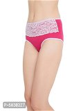 CLOVIA  Stylish Pink Cotton Solid Outer Elastic Hipster Panty For Women And Girls* - Pink, S
