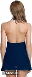 T D S INDIA Sexy Babydoll Honeymoon Nighty With G-String Panty for Girls (FREE SIZE)* - Navy Blue, Free Size(Bust - 28.0 - 36.0 Inches)