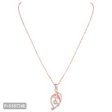 Asmita Jewellery Pretty Rose- Gold Toned Cz  Fish Pendant With Chain For Women - Golden, Free Size(Chain Length - 22.0 cm) 