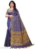 Polycotton Jacquard Blue Saree - available, available free delivery, 6 days easy Returns, free size