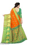 Peacock Kanjivaram Buti Orange Saree - available,  available free delivery, 6 days easy Returns, free size
