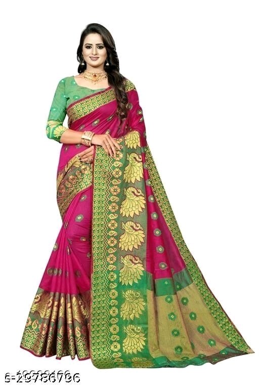 Peacock Kanjivaram Buti Pink Saree - available, available free delivery, 6 days easy Returns, free size