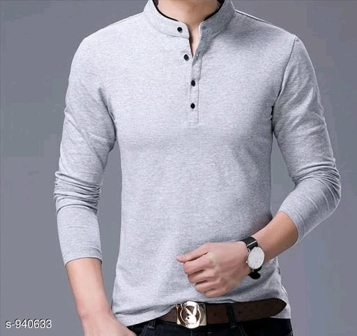 Stylish Casual Cotton Solid T-Shirt - XL, available