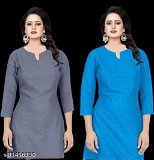 PAKHI Women's Popular,Sensational, Trendy, Fashionable100% Cotton Kurti for Daily use (Packof 2) - available, M