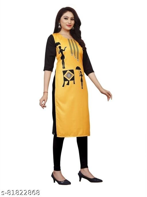 Single Kurti Pack Of 01 Yellow - L, available