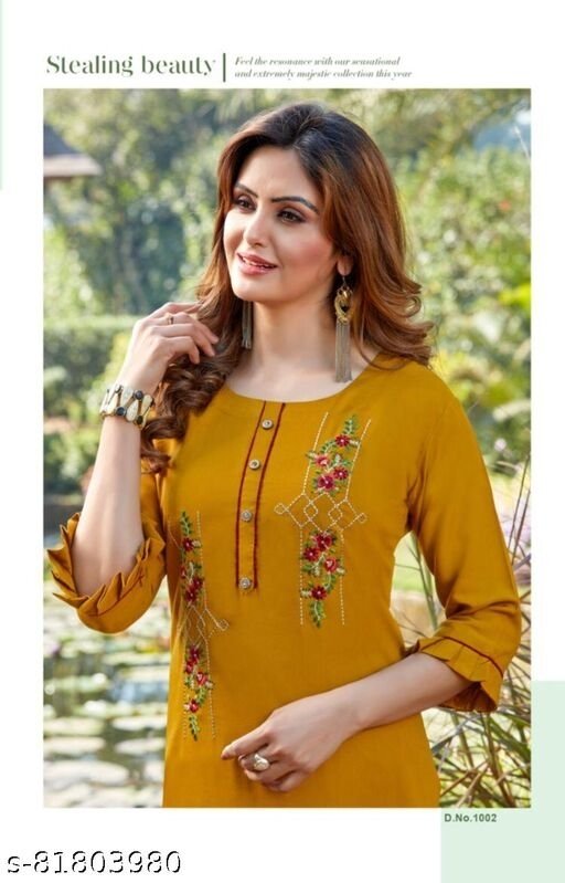 TRENDY EMBRODERY KURTI - available, S