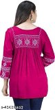 Women Embrodery Pink Top - XL, available
