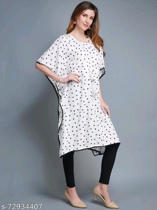 womens rayon printed kaftan top,trendy top, partywear top, western wear - available, S