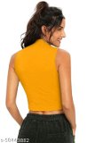 Sleeveless Casual Striped PeachPolyester Blend Crop Top (18"Inches) - M, available
