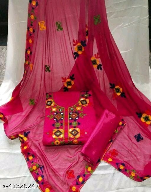 WN Women Trendy Chanderi Cotton Suit - available, Un Stitched