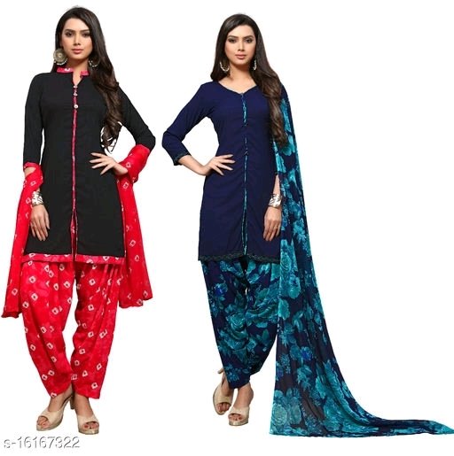 Tulip Prints Women's Crepe PrintedUnstiched Dress Material (Combo Pack Of 2) - available, Un Stitched