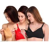 Women's Cotton Non PaddeedNon-Wired Maternity Bra (Pack of 3) - available, 36B
